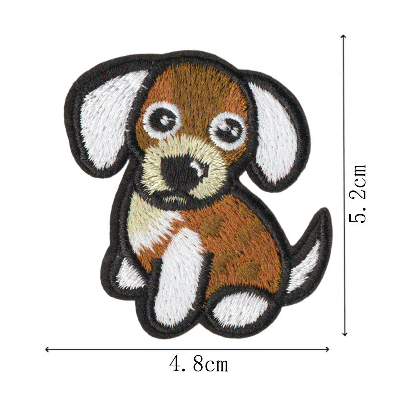 Wholesale Cute Cartoon Puppy Embroidered Iron On Patches 9 Piece Set For DIY Clothing Bags Hats Decorative Accent