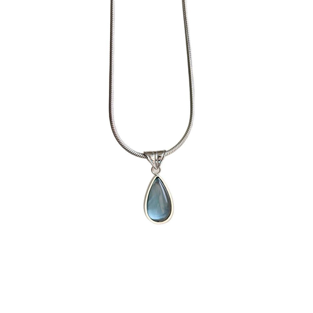 Wholesale Blue Water Drop Pendant Necklace Clavicle Chain