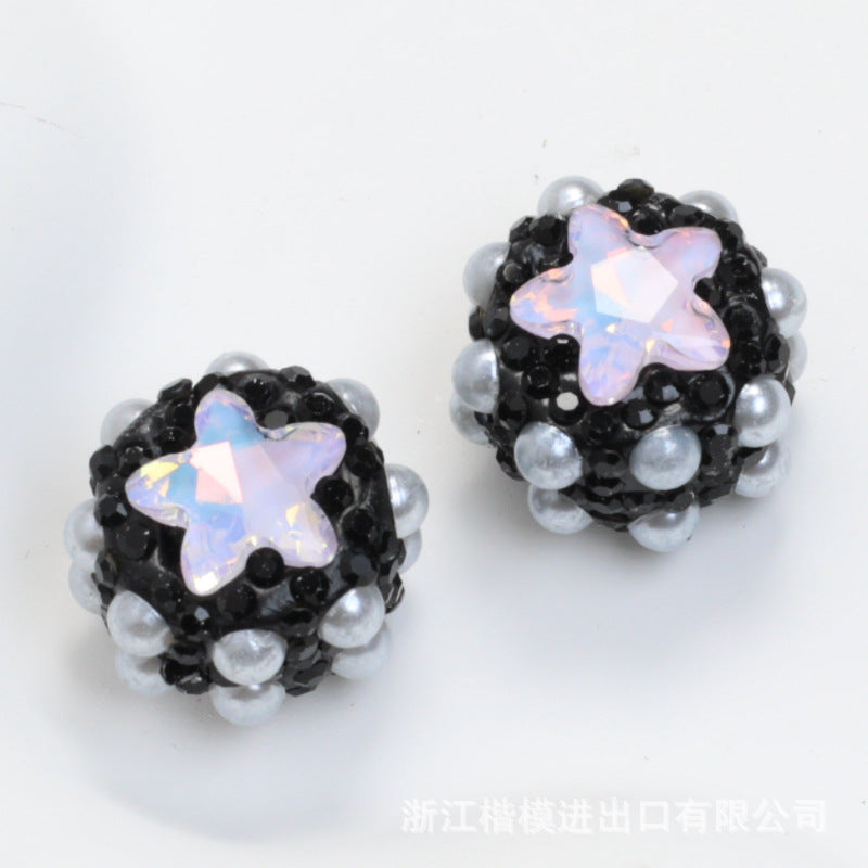 Wholesale 10PCS Pentagonal Star Pearl DIY Rhinestone Separator Beads Loose Beads