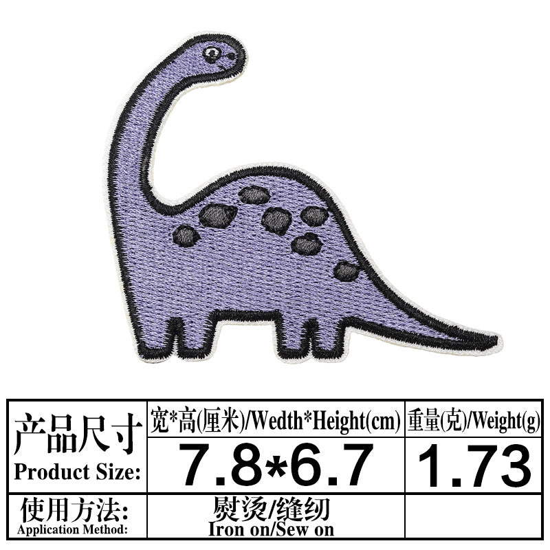 Wholesale Cartoon Dinosaur Embroidered Patch Twill Applique Decorative Sewing Accessory For Clothing Towel Gift