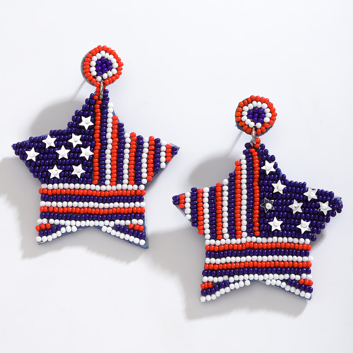 Wholesale Independence Day Tassel  Love Stars Rice Beads  Earrings
