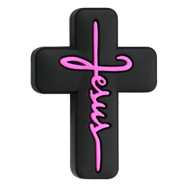 Wholesale Random 100pcs  Soft Rubber Beads Cartoon Cross  Loose Beads