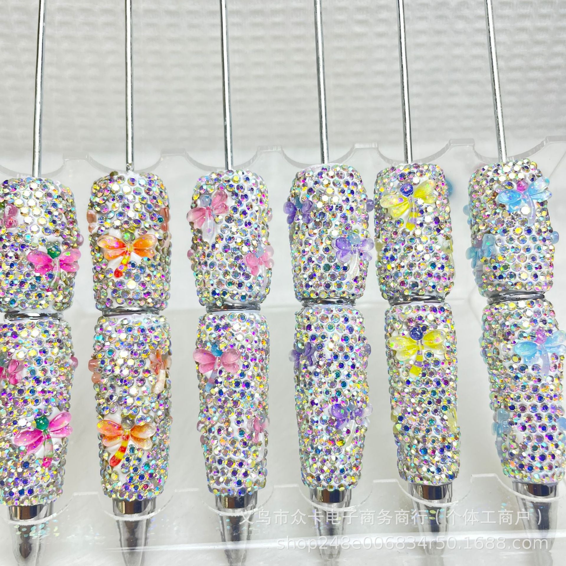 Wholesale  20pcs Dragonfly Style DIY Full Diamond Fancy Beadable Pens
