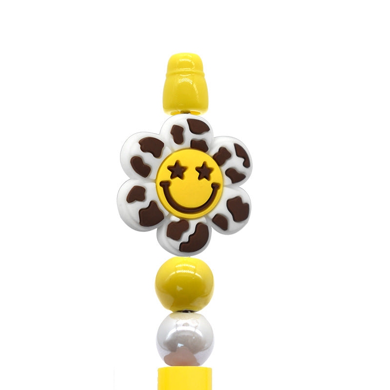 Wholesale Random 100pcs/pack Flower expression pattern bead   Focal Beads