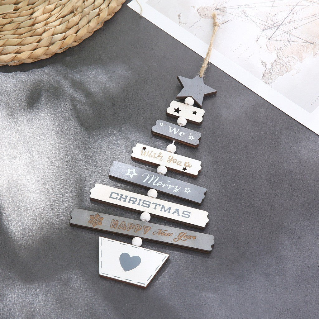 Wholesale of Colored Wooden Laser Hollowed Out Creative Christmas Tree Pendants