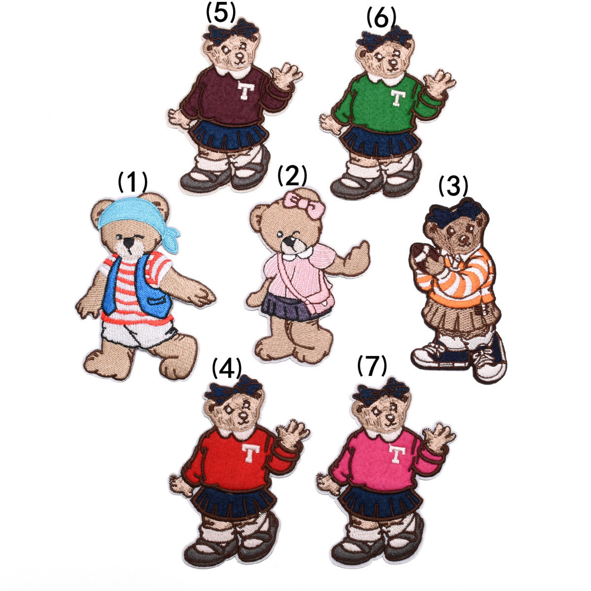 Wholesale Cute Cartoon Bear Iron On Cloth Patch Modern Simple Applique For Clothing