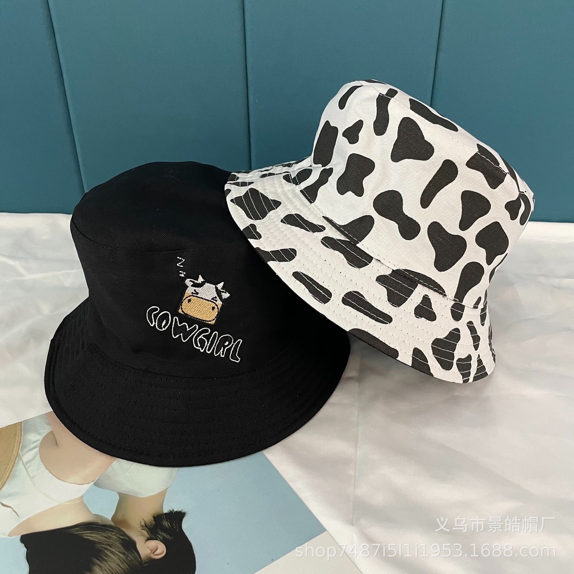 Wholesale Summer Polyester Cow Print Bucket Hat