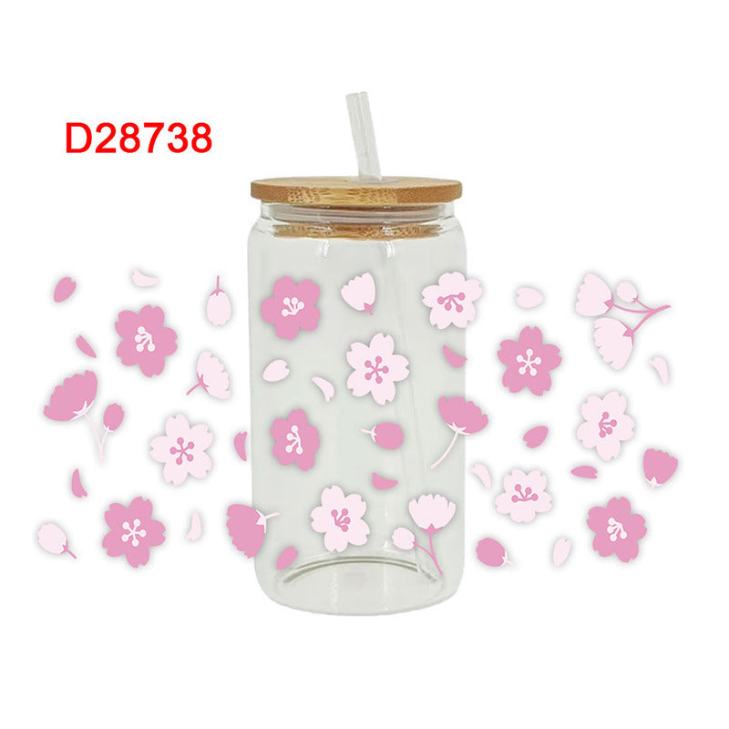 Wholesale Colorful and Diverse Flowers 16oz Cup UV DTF Wraps