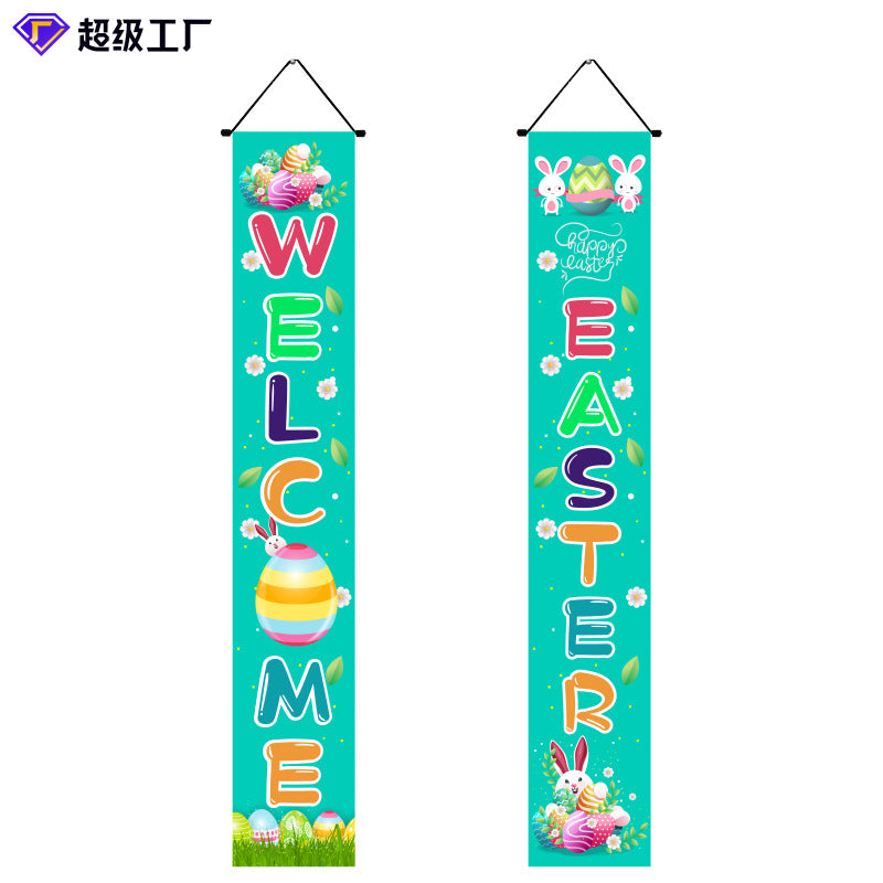 Wholesale Easter Party Decoration Egg Bunny Door Curtain
