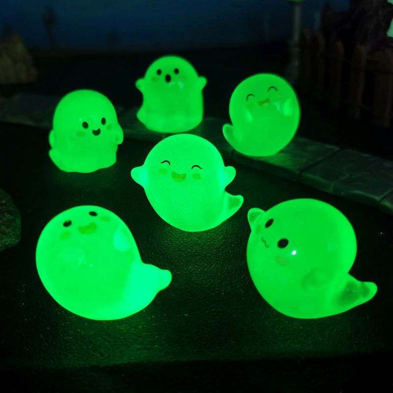 Wholesale  Glowing Ghost Resin Car Decoration - Cute Luminous Micro Landscape Ornament,  Trendy Home Decor Accent,  Birthday Gift