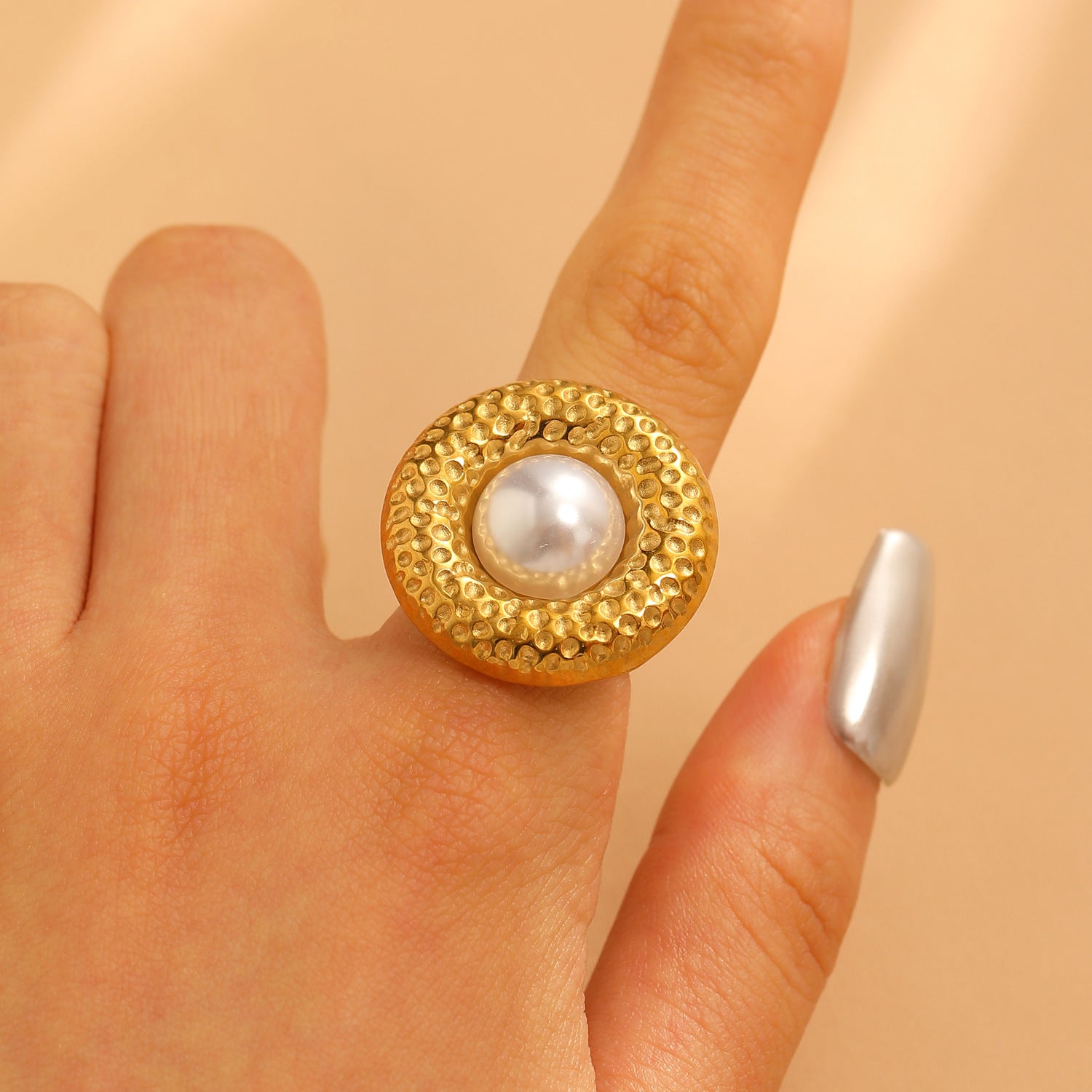 Wholesale Vintage glossy texture ring