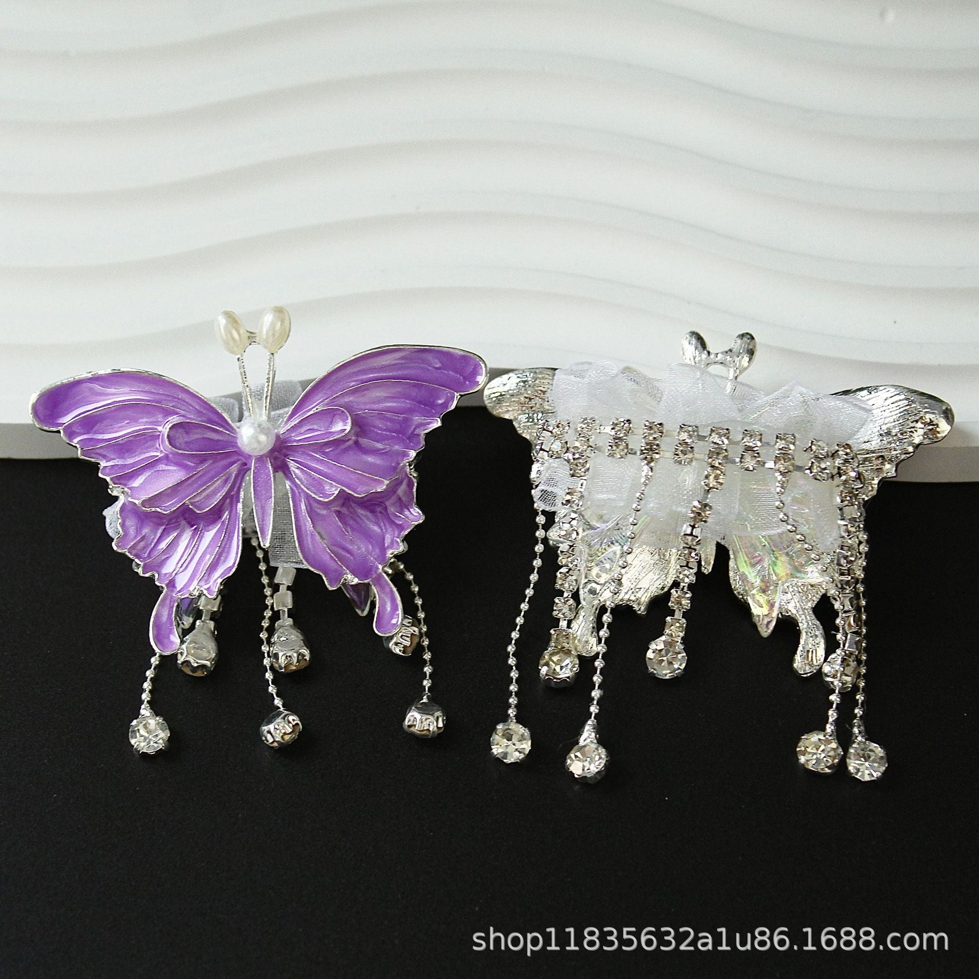 Wholesale 10pcs colored butterfly diamond ball tassel beads