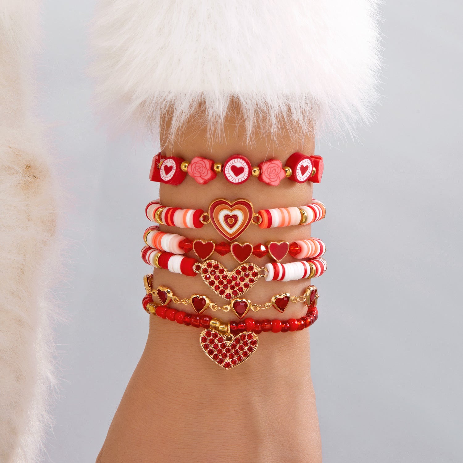 Wholesale  Valentine' s Day Heart Multi Bracelet Set