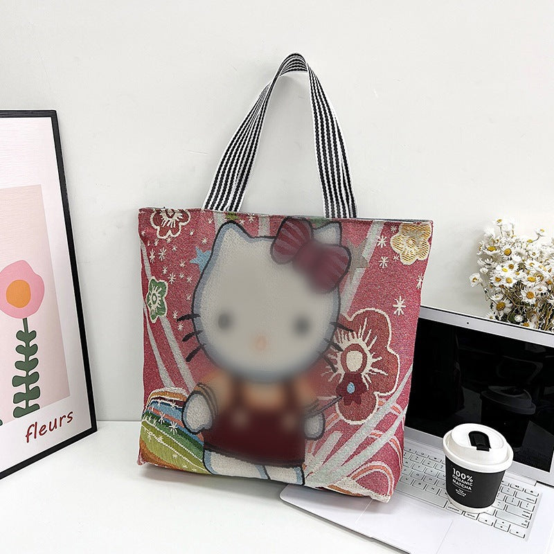 Bolsa de lona de gato bordado de estilo étnico al por mayor