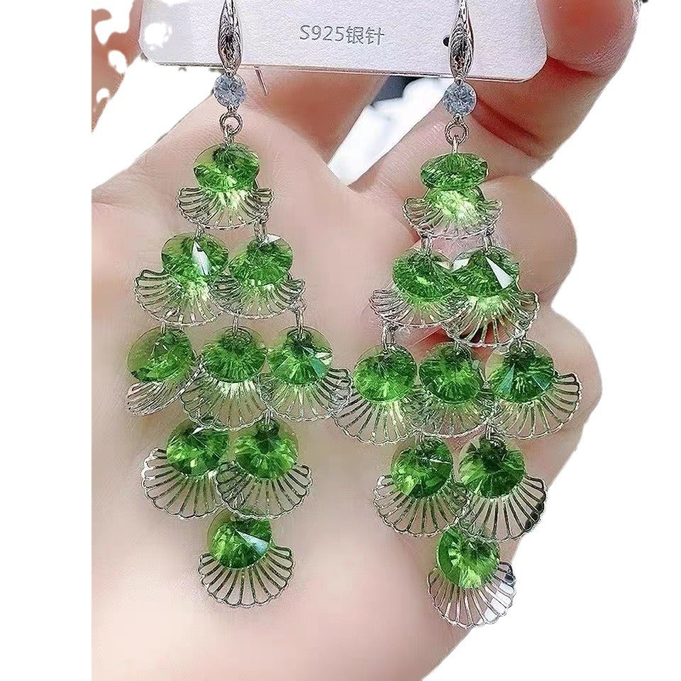 Wholesale Crystal Vintage Tassel Long Earrings