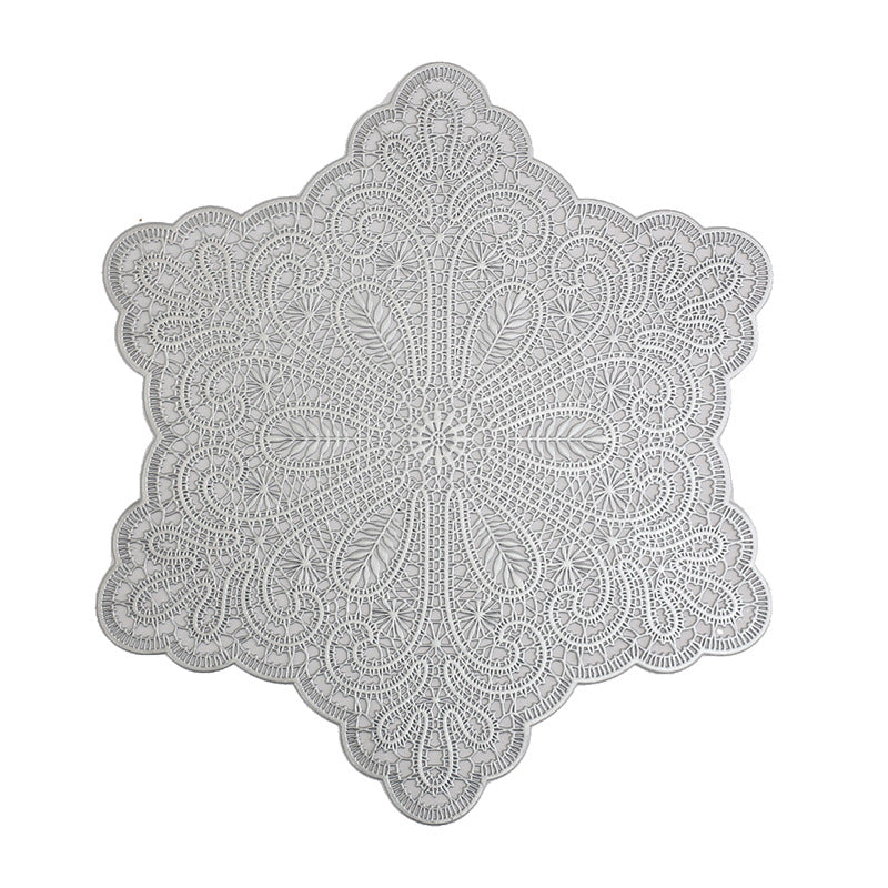 Wholesale PVC Snowflake Placemat Coaster Heat Insulation Pad