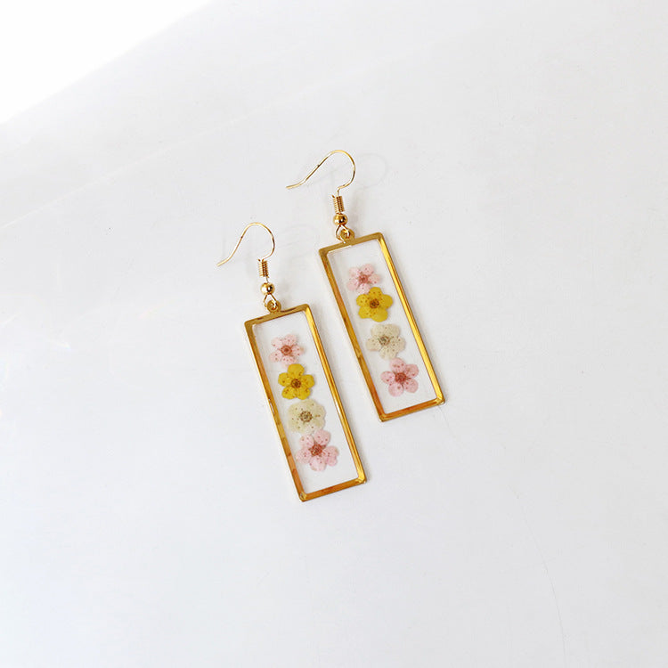 Wholesale 6pcs Real Flower Dried Flower Earrings