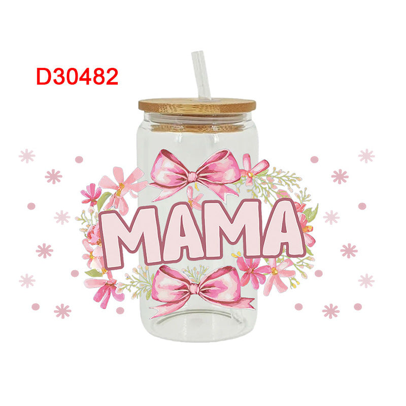 Wholesale Colorful Bow Mother's Day Series 16oz Cup UV DTF Wraps