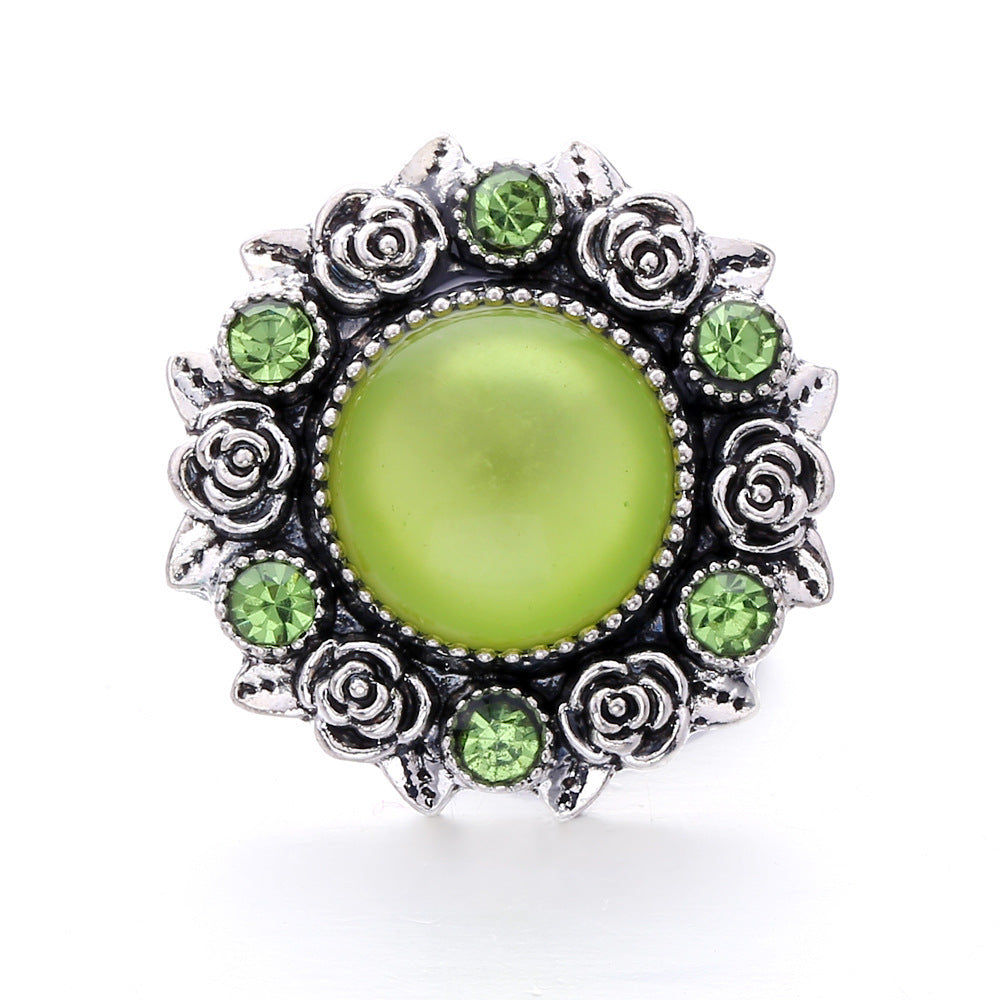 Wholesale Diy Snap Chart Bracelet Pendant Alloy Round Buckle