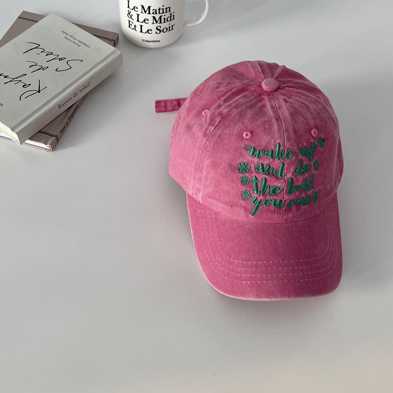 Wholesale Whitewashed Cotton American Retro Letter Vintage Duck Tongue Summer Sunshade Baseball Hat