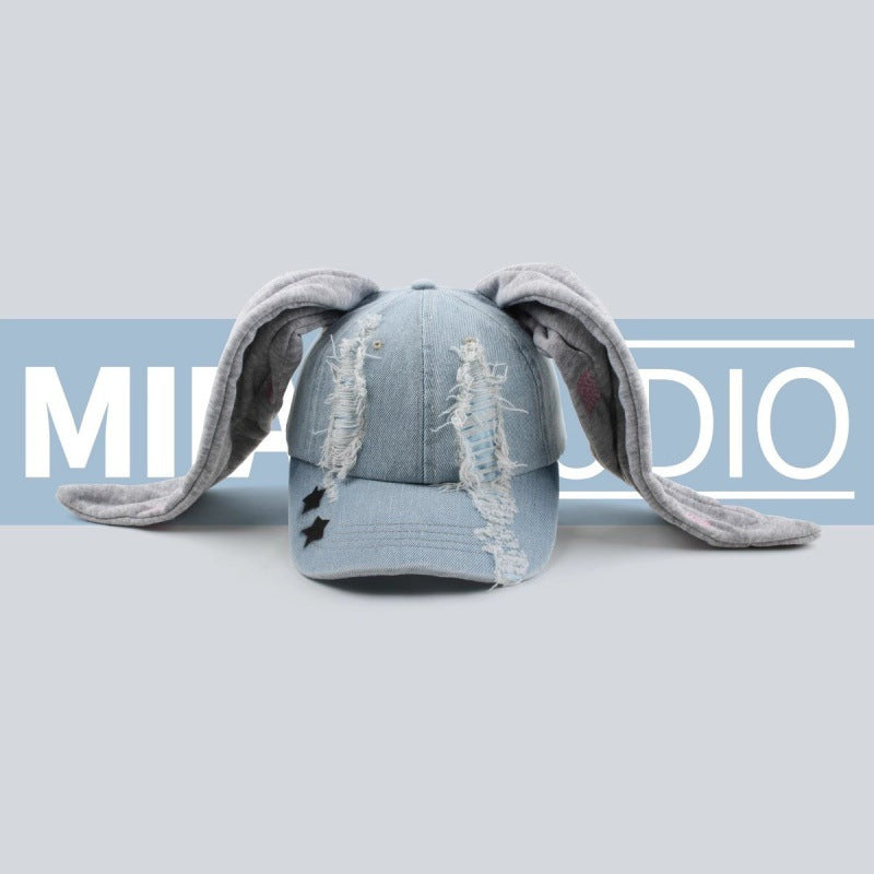 Wholesale Rabbit ear cap denim Hong Kong style baseball cap