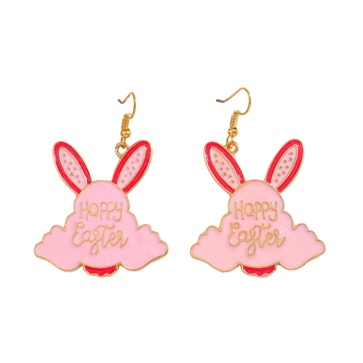 Wholesale Easter tassel colored rabbit letter enamel earrings