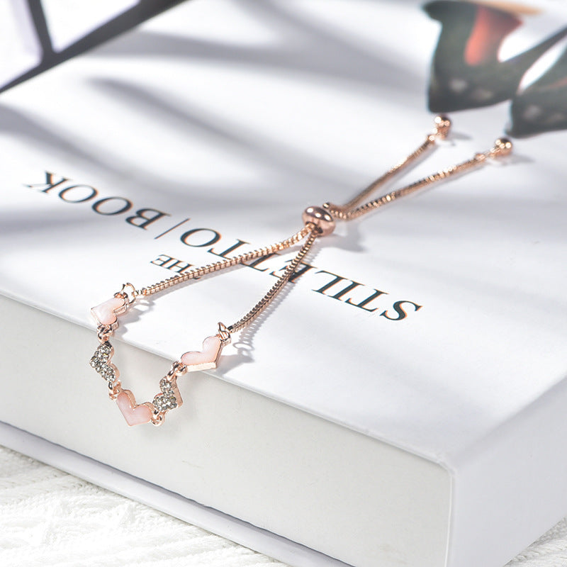 Wholesale Heart Elastic Alloy Bracelet