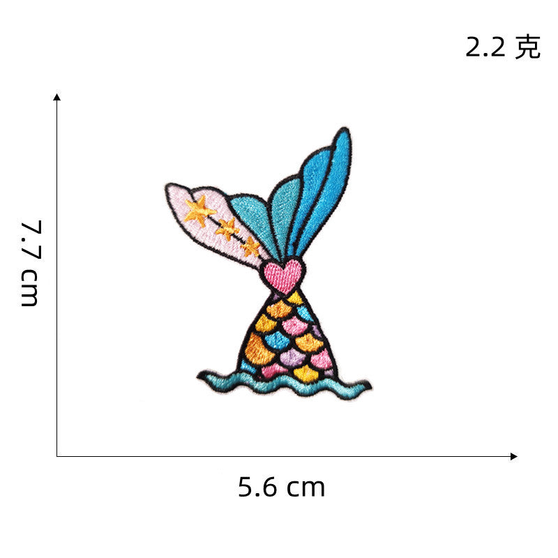 Wholesale Colorful Mermaid Tail Embroidered Patch