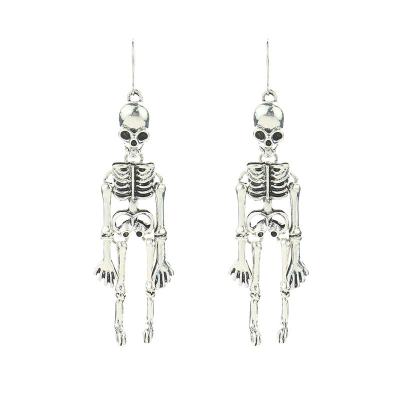 Wholesale of Halloween Gothic Skull Head Alloy Earrings