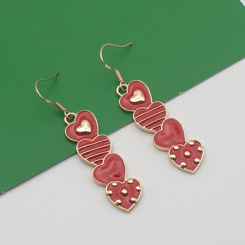 Wholesale Love  Red  Heart Valentine' s Day  Earrings Love Letters
