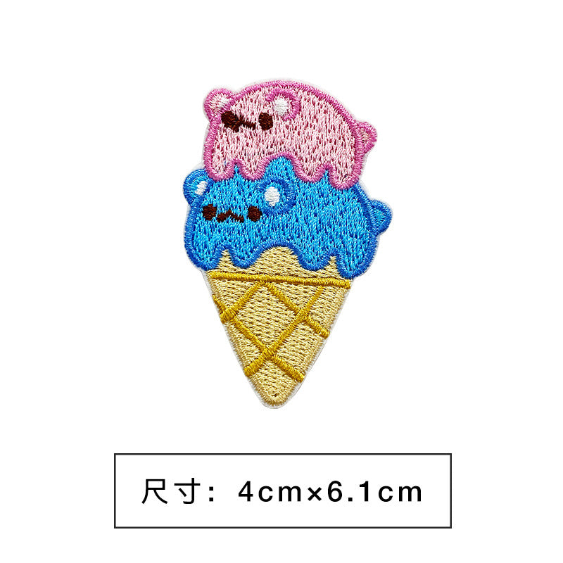 Wholesale Non Woven Fabric Cartoon Embroidered Patch Sticker For Towel DIY Accessory