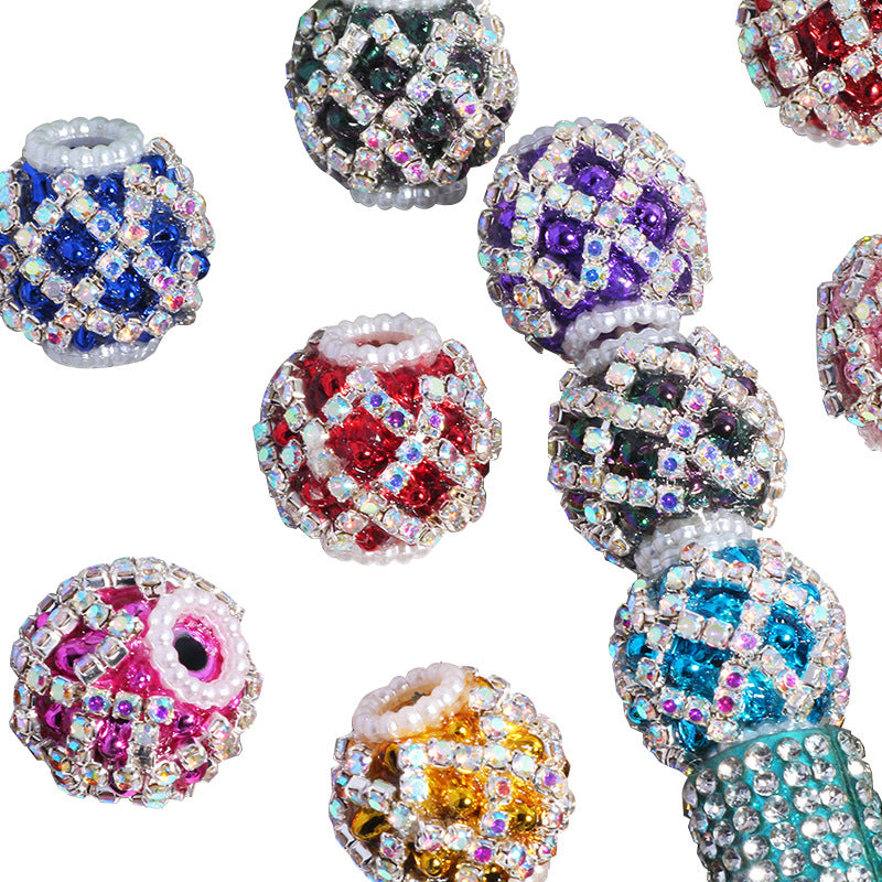 Wholesale 5pcs Diamond-shaped Flower Pattern Hollowed-out Snowflake  Crystal Beads