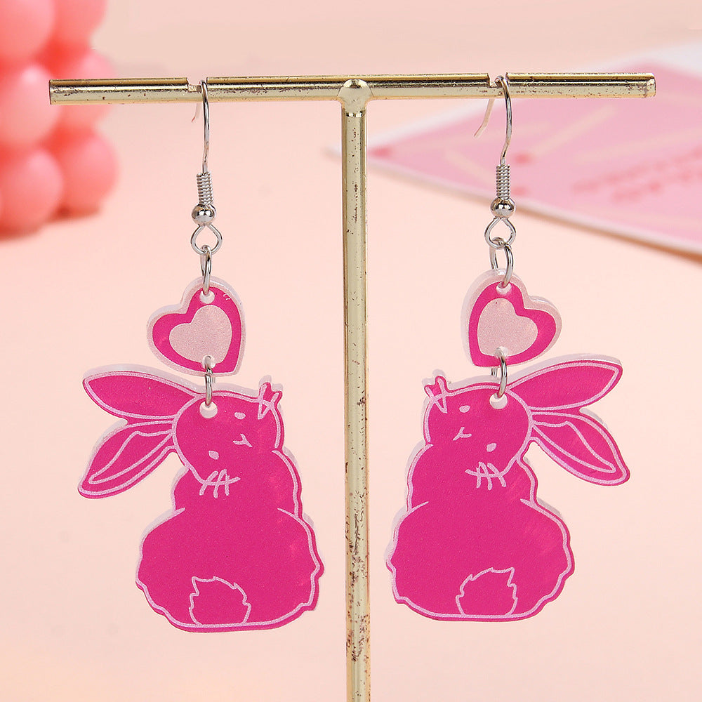 Wholesale Easter Rainbow Easter Egg Rabbit Ghost Acrylic Earrings