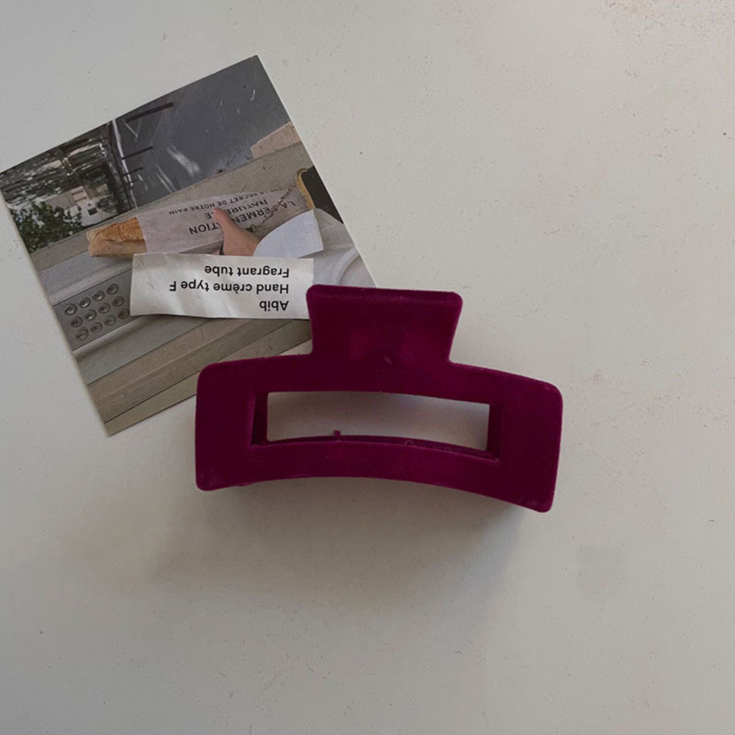 Wholesale Red Flocked Crimson Christmas Hair Clip  Velvet Hair Accessories