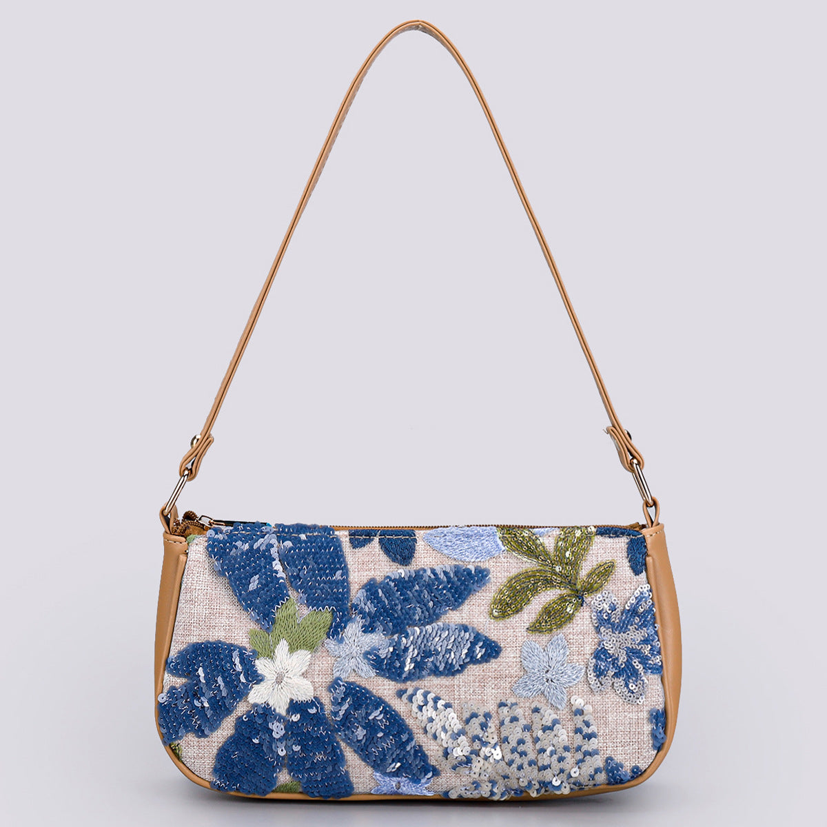 Wholesale sequin embroidered flower shoulder bag