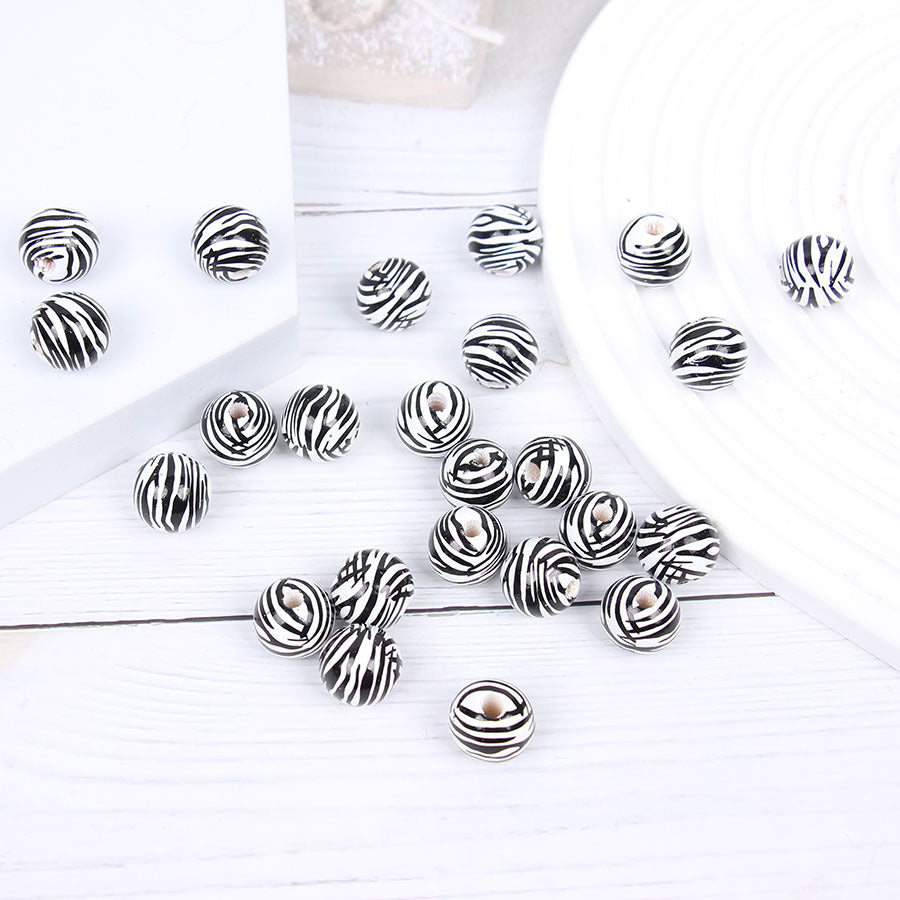 Wholesale 20pcs Animal Loose Bead Hemp Rope Tassel Wood Bead Skewers