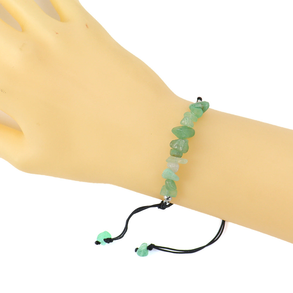 Wholesale Hand-woven Natural Crystal Crushed Stone Amethyst Agate Adjustable Bracelet