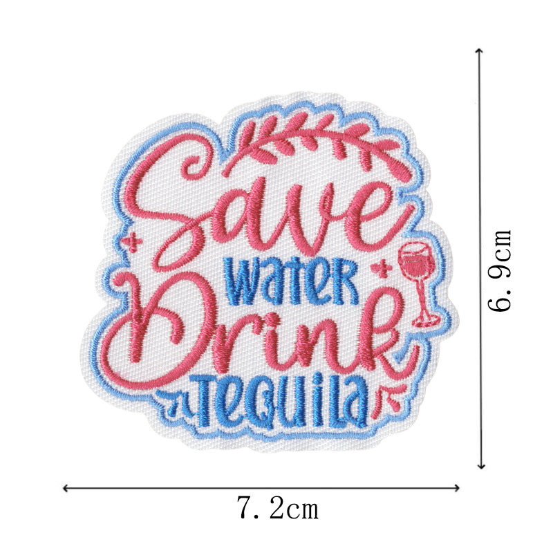 Wholesale Embroidered patch shoes,  hats and bags accessories original cartoon English letter adhesive patch