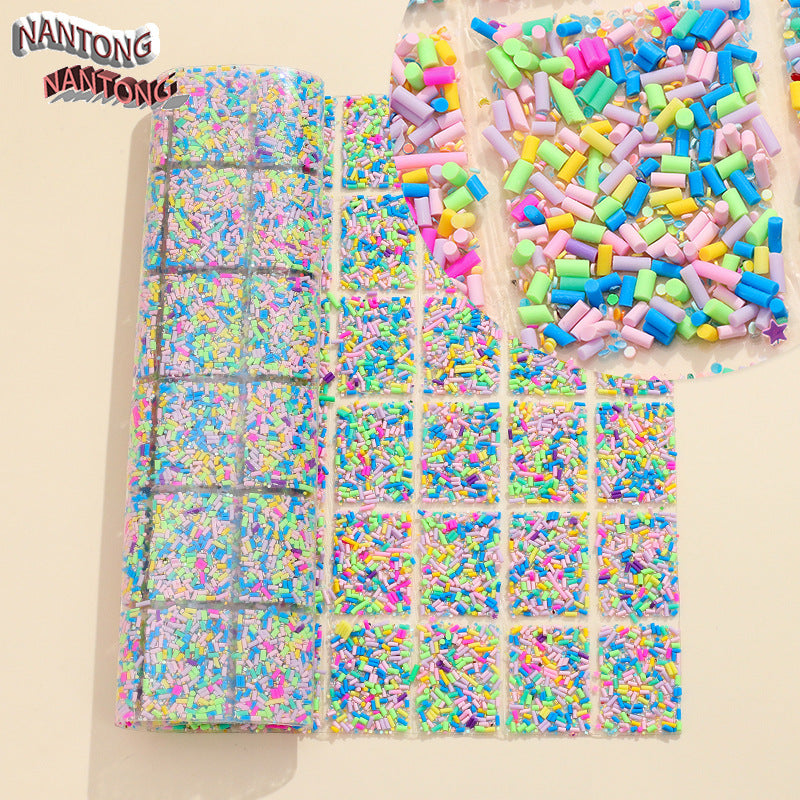 Wholesale Pointed bottom rhinestone with resin cylinder mixed DIY double-sided tape drill piece