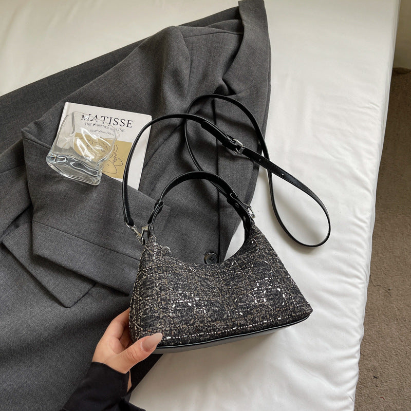 Wholesale Bright diamond handbag textured shoulder crossbody bag