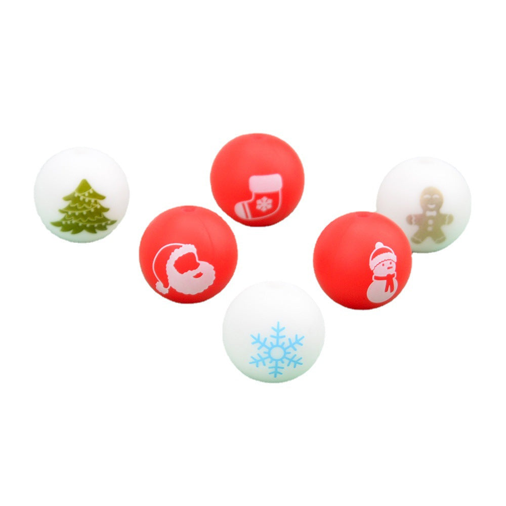 Wholesale 100PCS Silicone Christmas Theme Beads