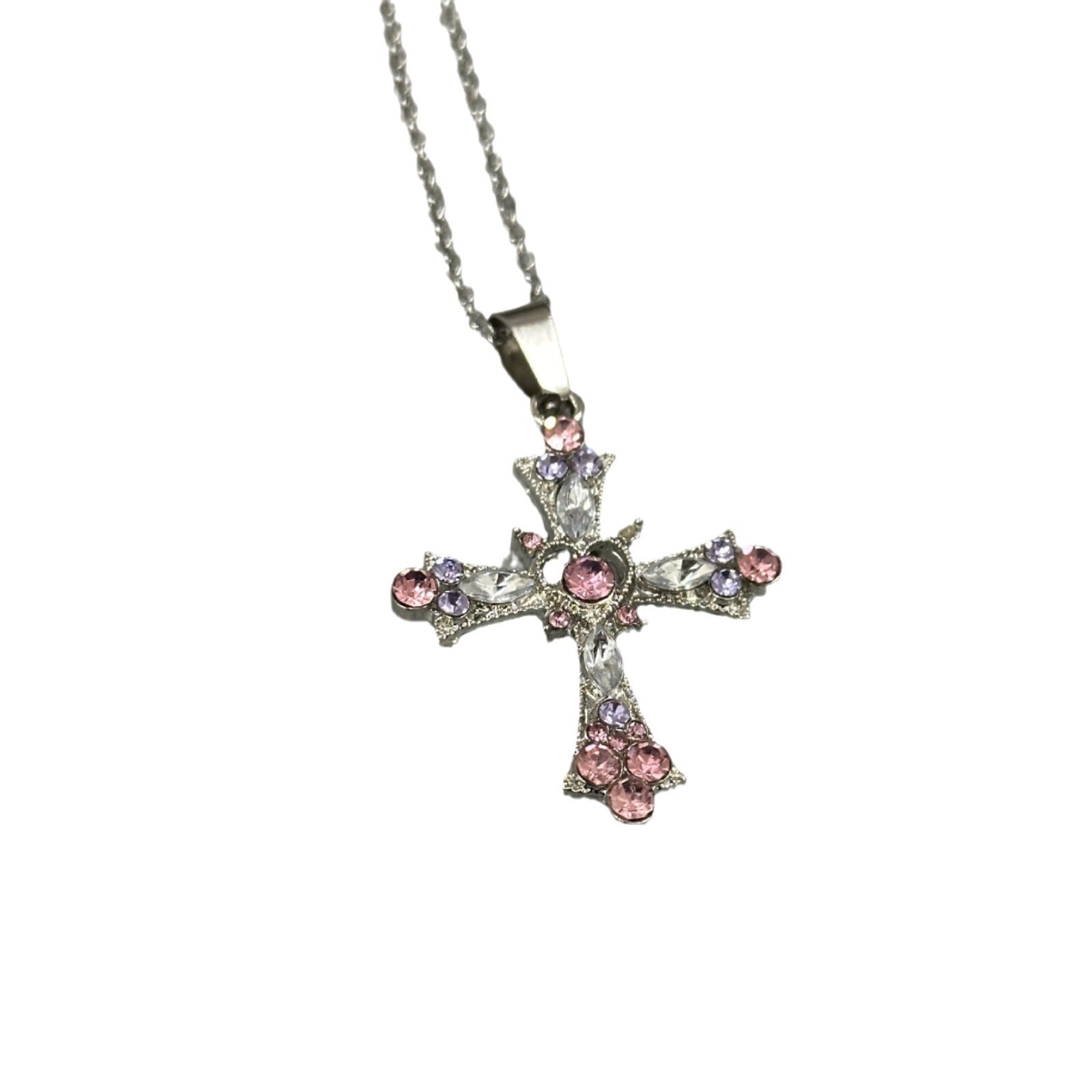Wholesale Cross necklace heavy gothic style y2k clavicle chain