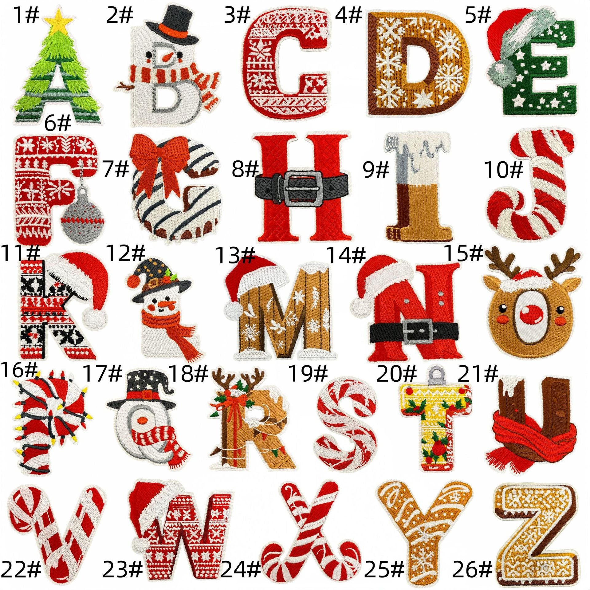 Wholesale The 26 letters of the alphabet for Christmas DIY Patches