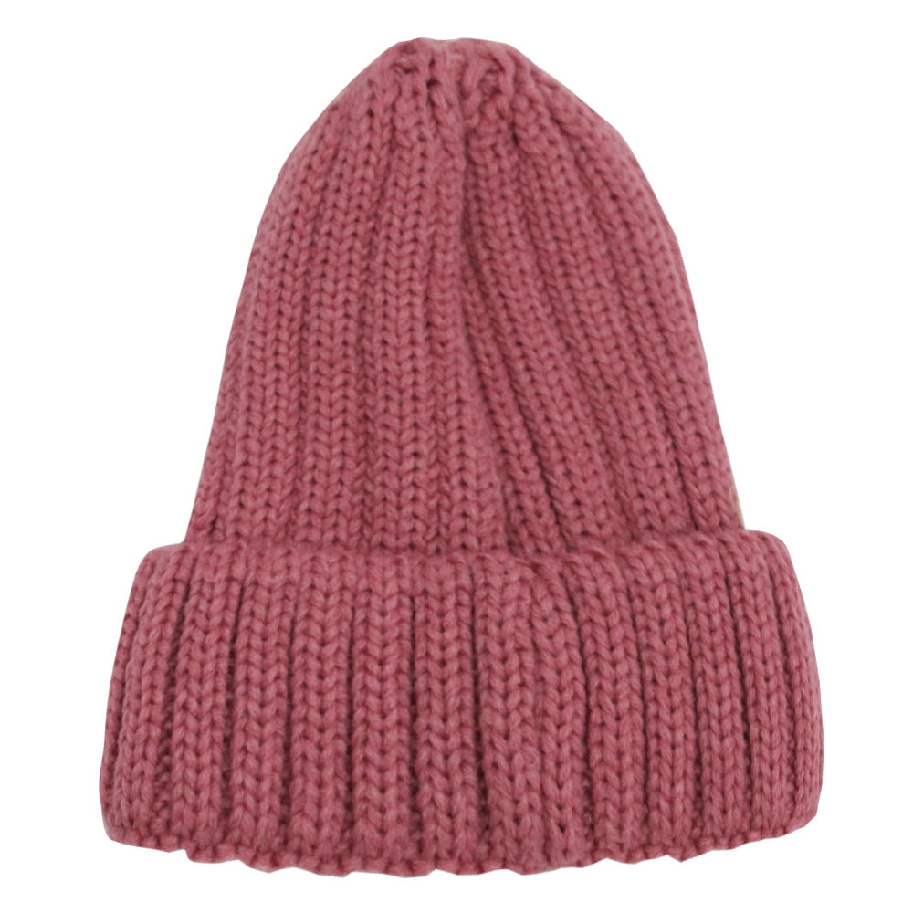 Wholesale Acrylic Solid Color Warm Knitted Hat