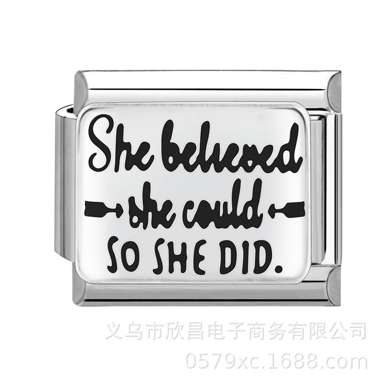 Wholesale Italian Charm Bracelet 9mm DIY Disassembly Stainless Steel Retro Brace Bracelet