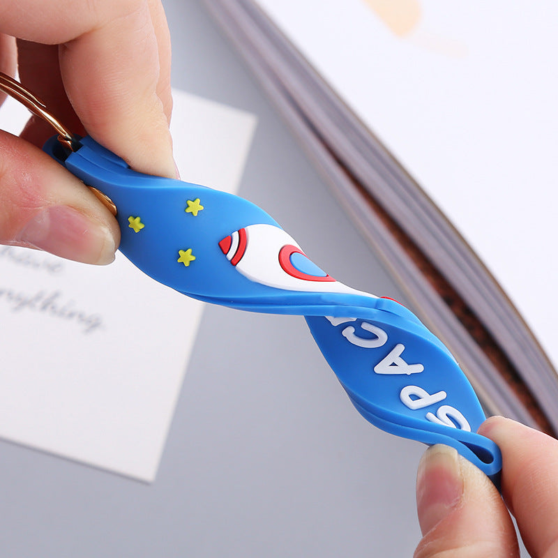 Wholesale PVC Space Lanyard Keychain