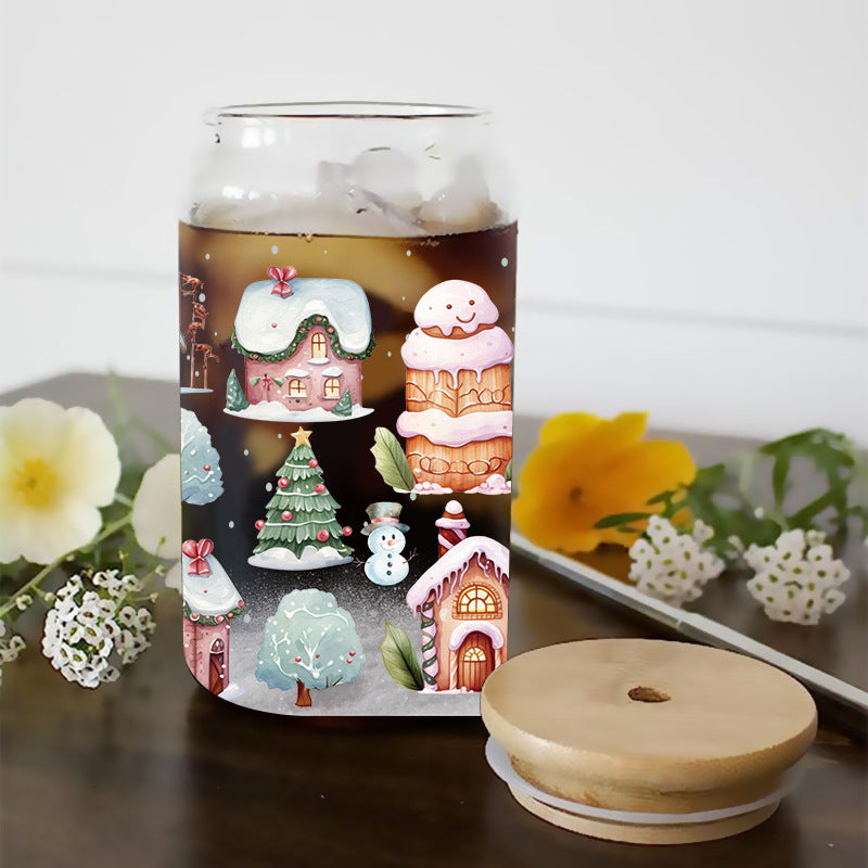 Wholesale Christmas House Cartoon Series 16oz Cup UV DTF Wraps