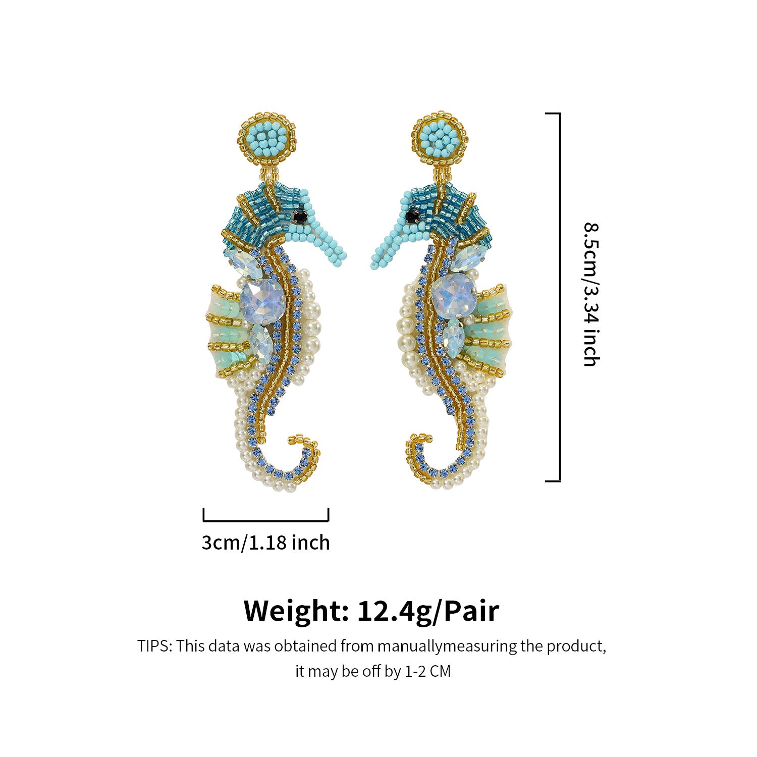 Wholesale Holiday-inspired hand-beaded Bohemian rice bead earrings