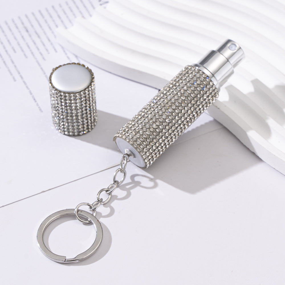 Wholesale Rhinestone Perfume Sub Bottled Metal Key Chain