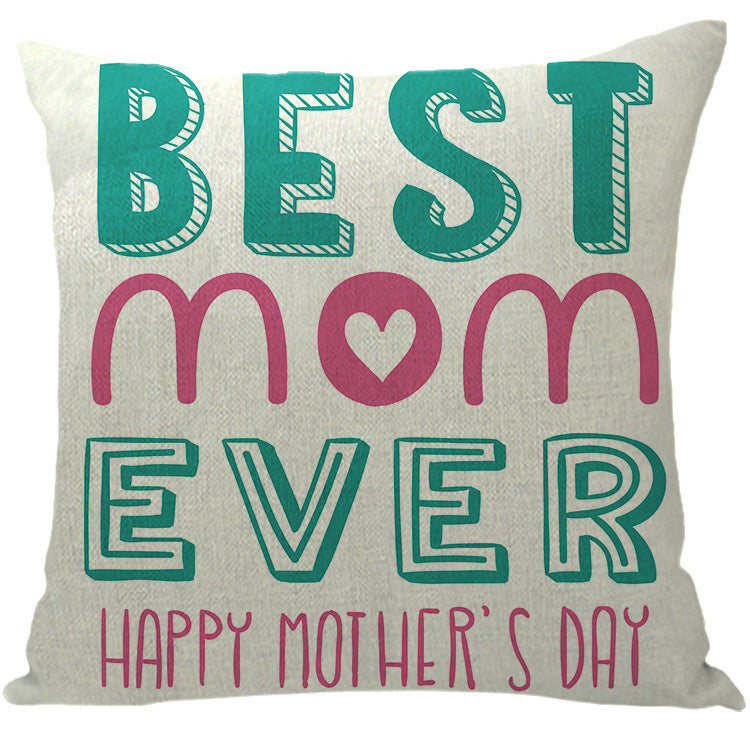 Wholesale Sofa Cushion Home Mother's Day Hug Linen Letter Print Pillowcase
